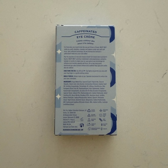 Higher Education Skincare Night Owl‎ Caffeinated Eye Crème - 15ml/.5 fl oz - NWB - Picture 6 of 8